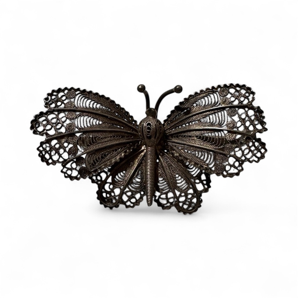 1920s Filigree Butterfly Brooch